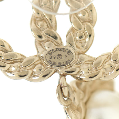 Chanel Crystal Pearl Pearls Coronation CC Drop Earrings Gold 4 of 5