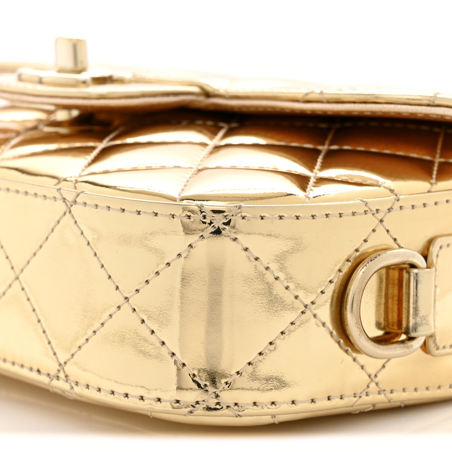 Chanel Mirror Calfskin Metallic Calfskin Quilted Hollywood Boulevard Mini Flap With Star Coin Purse Gold 11 of 12