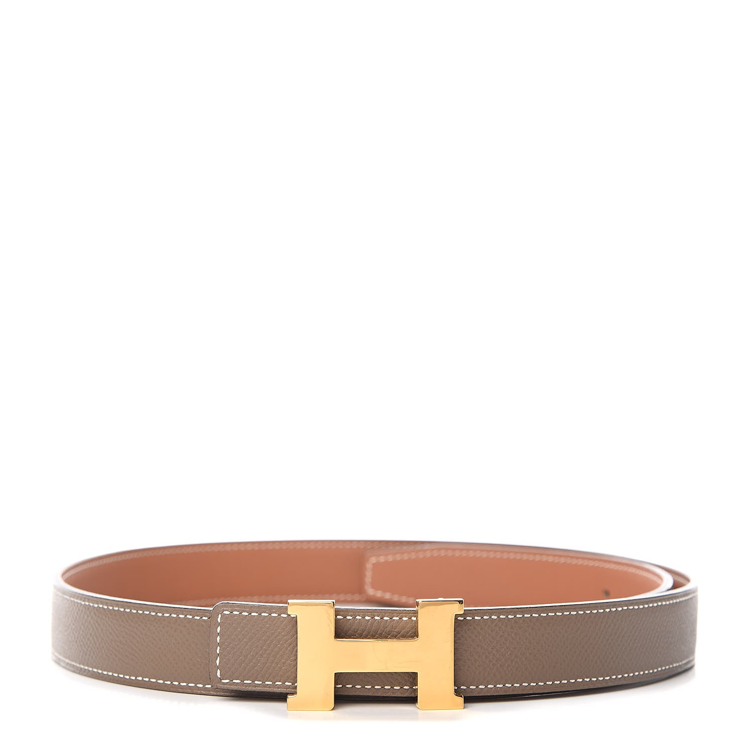 Hermes Swift Epsom 24mm Mini Constance H Belt 80 Gold Etoupe 1 of 7