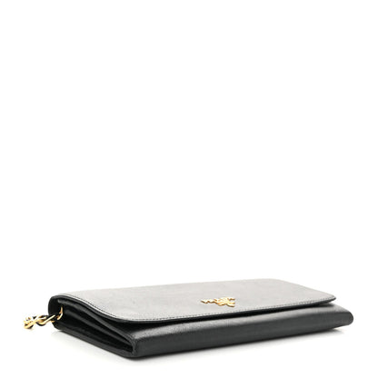 Prada Saffiano Metal Oro Chain Wallet Black 4 of 14