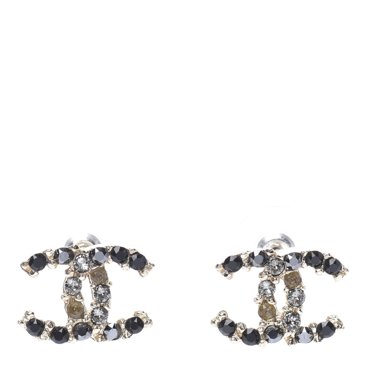 Crystal CC Earrings Gold Black Multi