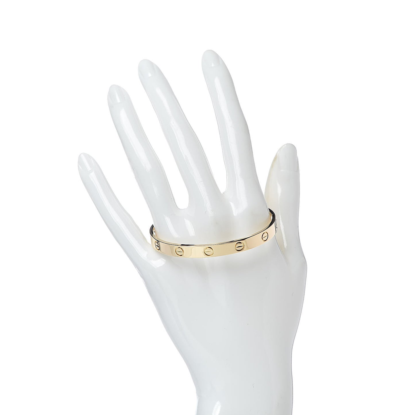 18K Yellow Gold LOVE Cuff Bracelet 17