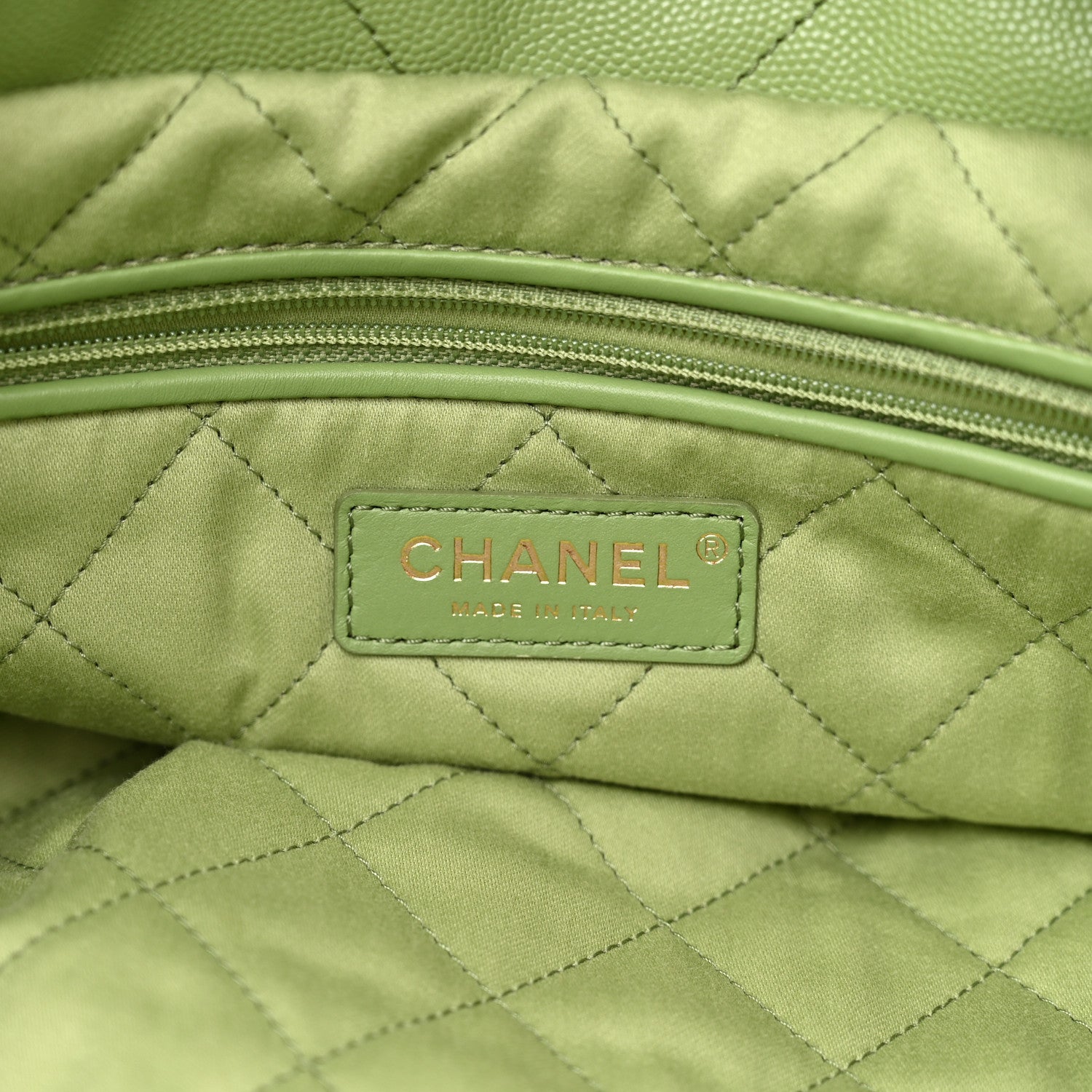 Chanel Shiny Caviar Quilted Small Chanel 22 Green 8 of 11