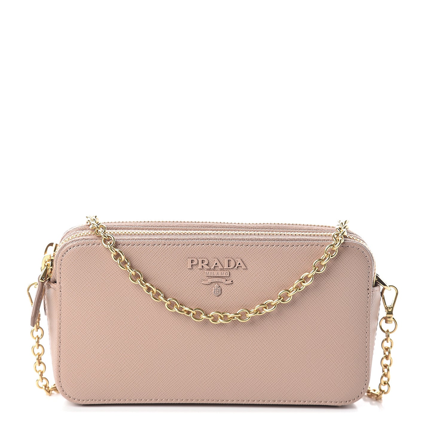 Saffiano Shine Mini Crossbody Bag Cipria