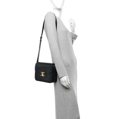 Celine Shiny Calfskin Large Triomphe Black 2 of 12