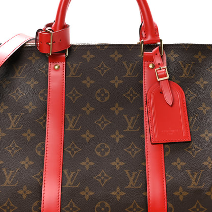 Louis Vuitton Calfskin Monogram Keepall Bandouliere 50 Coquelicot 6 of 8