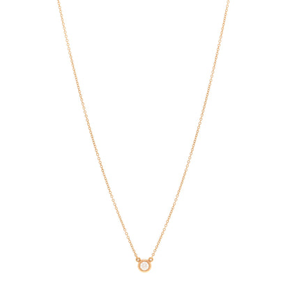 Tiffany 18K Rose Gold Diamond .17ct Elsa Peretti Diamonds by the Yard Pendant Necklace 1 of 5