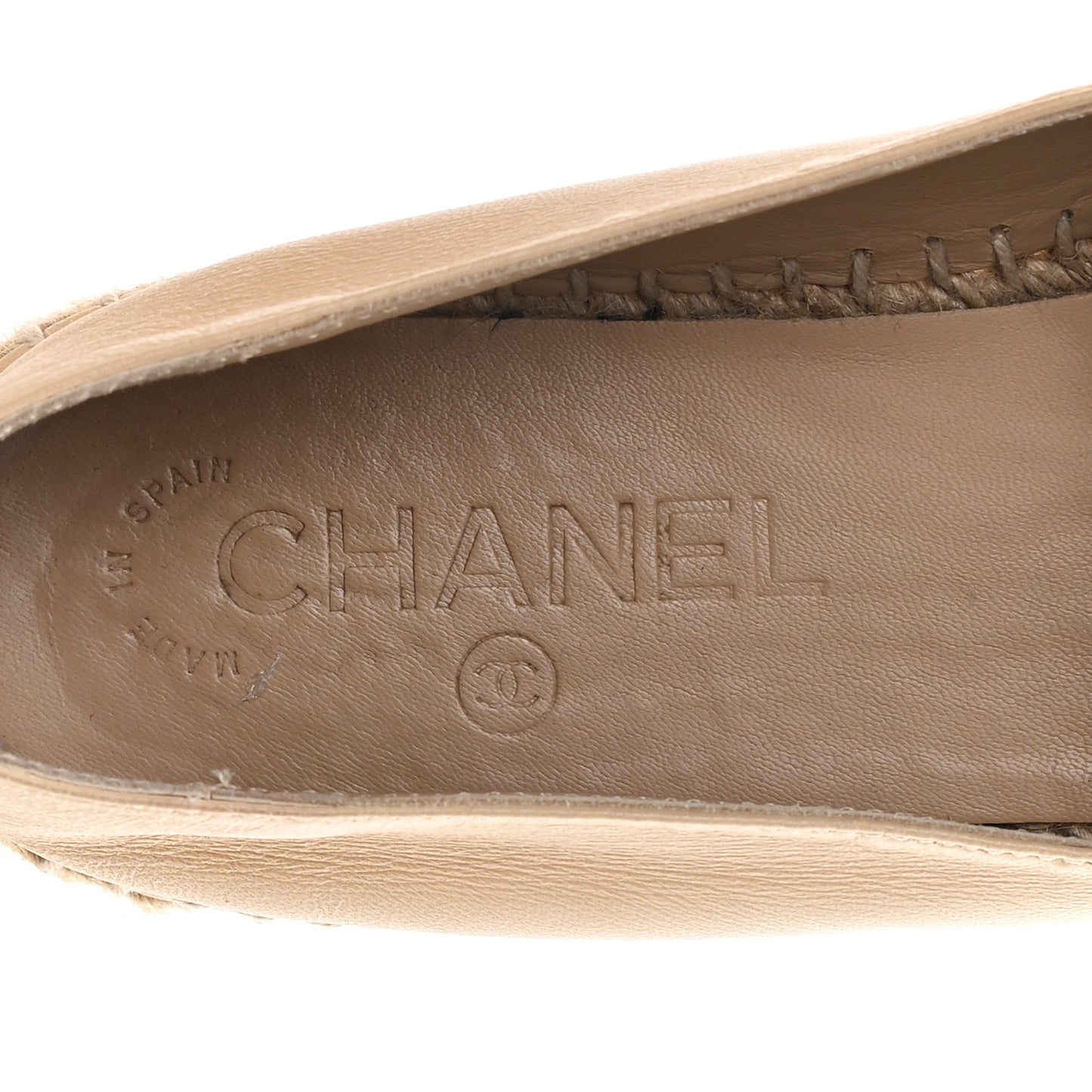 Lambskin CC Espadrilles 37 Beige Black