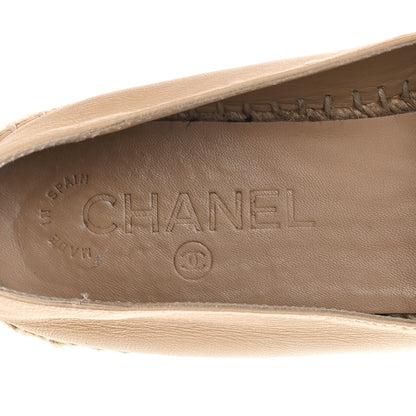Chanel Lambskin CC Espadrilles 37 Beige Black 8 of 10