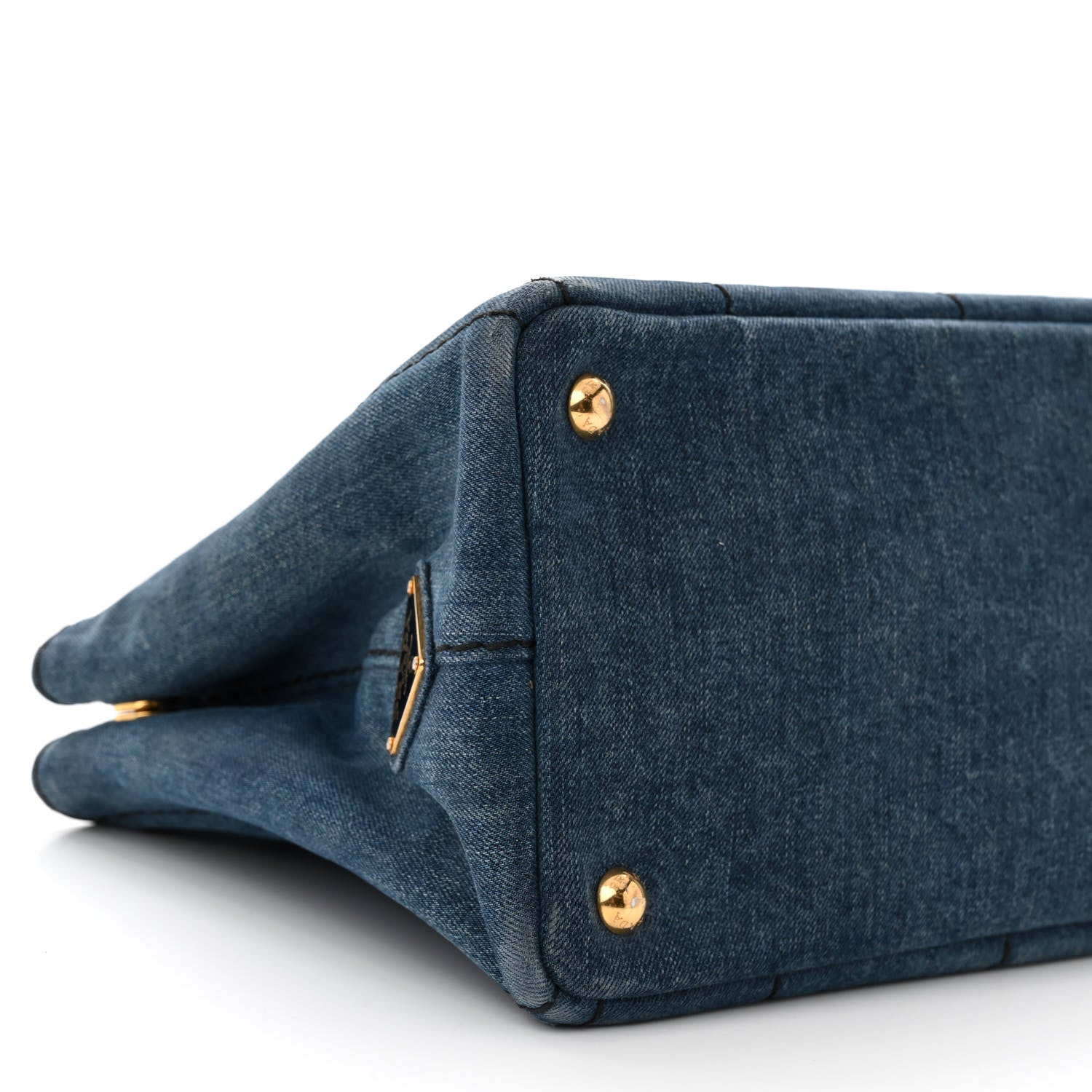 Prada Denim Small Logo Tote Bleu 10 of 12