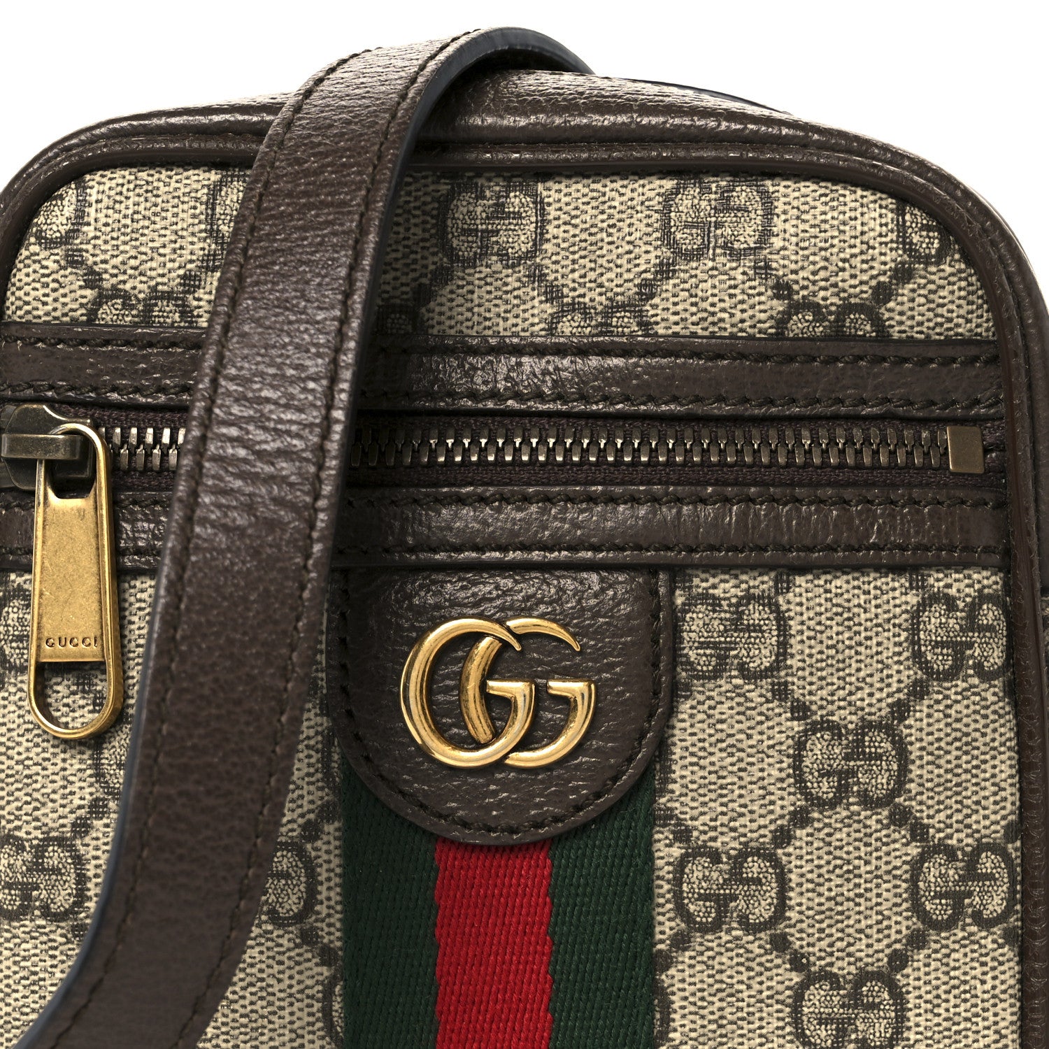 Gucci GG Supreme Monogram Web Mini Ophidia Messenger Brown 9 of 11