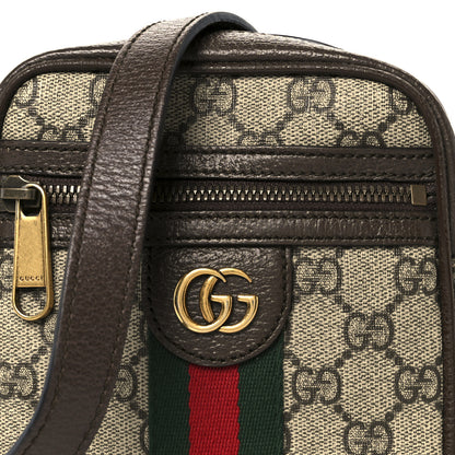 Gucci GG Supreme Monogram Web Mini Ophidia Messenger Brown 9 of 11