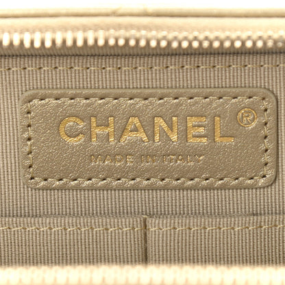 Chanel Metallic Lambskin Quilted Top Handle Vanity Case Gold 5 of 10