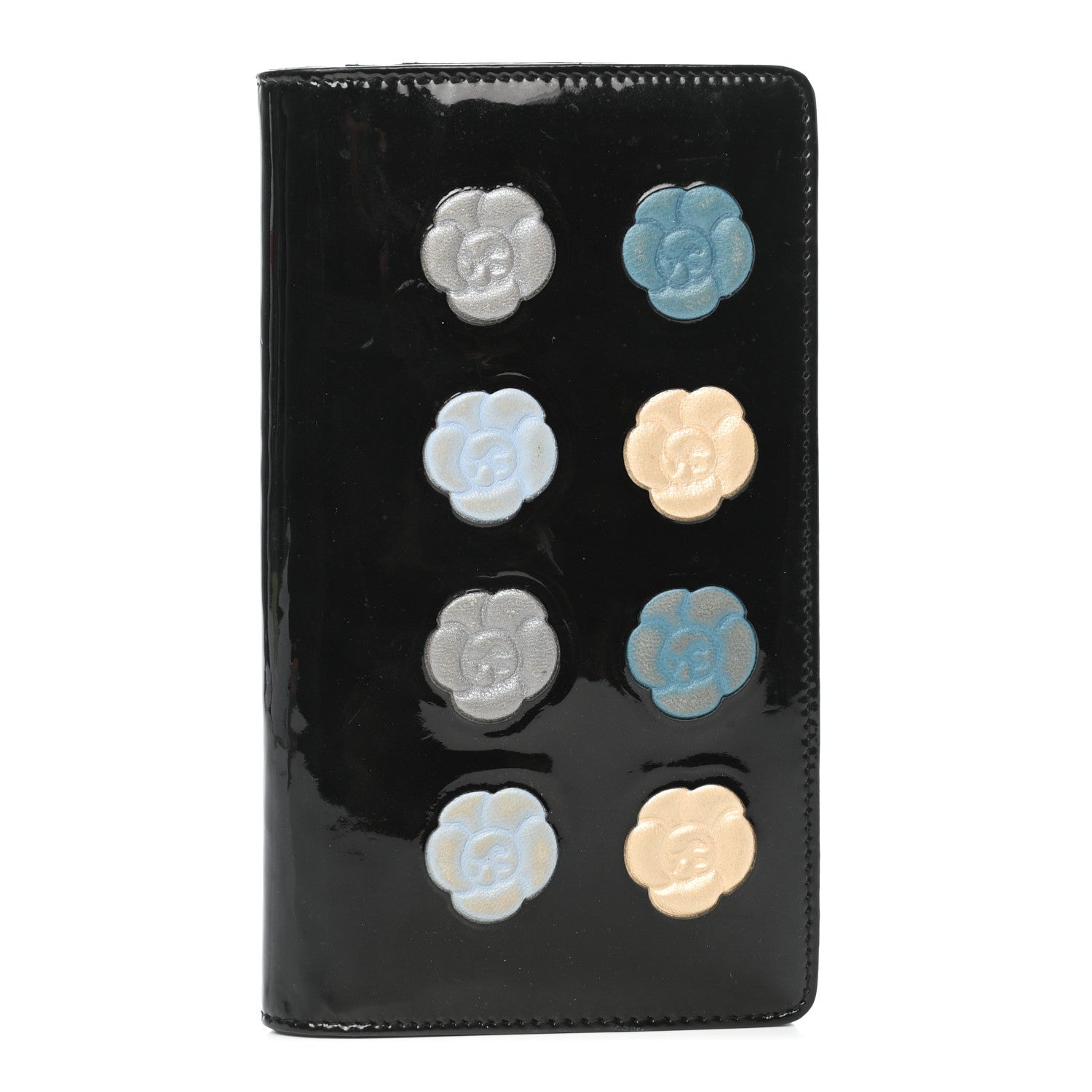 Chanel Patent Camellia Yen Wallet Black 1 of 10