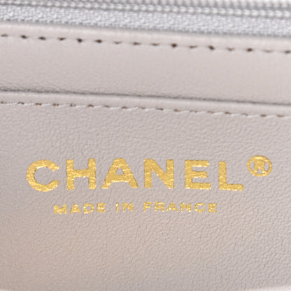 Chanel Lambskin Quilted Mini Top Handle Rectangular Flap Grey 6 of 9