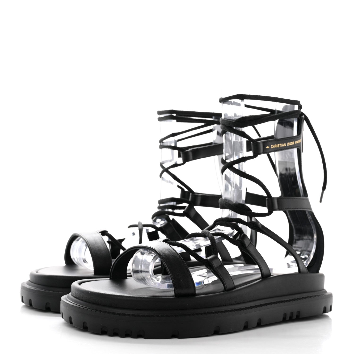 Christian Dior Calfskin Abbesse Sandal 37 Black 3 of 9