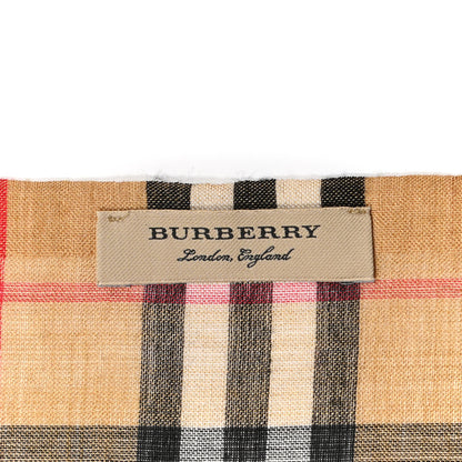 Burberry Wool Silk Icon Stripe Vintage Check Lightweight Scarf Archive Beige 3 of 4