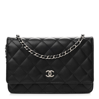 Chanel Lambskin Quilted Wallet On Chain WOC Black 1 of 10
