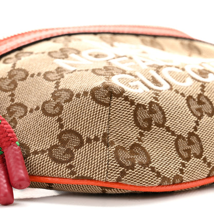 Gucci X THE NORTH FACE Monogram Textured Dollar Calfskin Embroidered Belt Bag Beige Ebony Mystic White Deep Orange 10 of 11