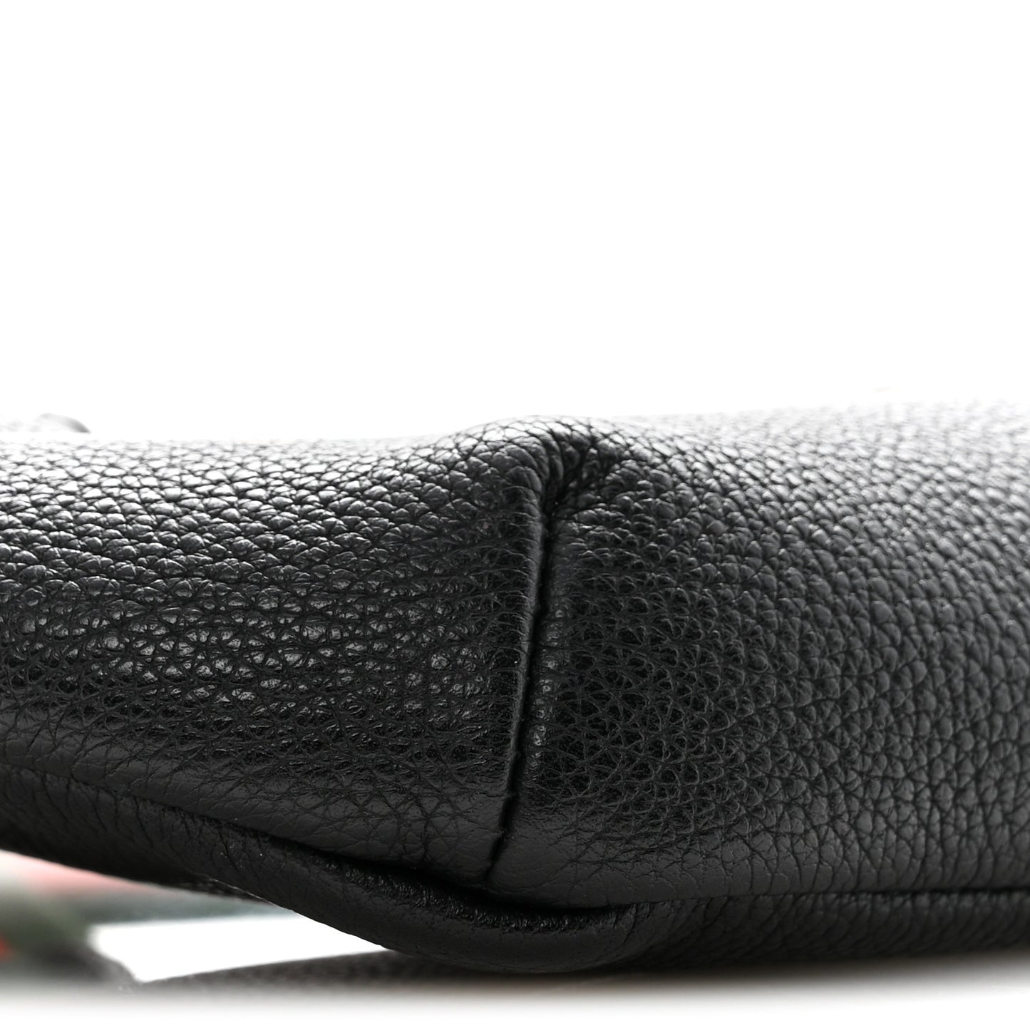 Grained Calfskin Logo Belt Bag Black