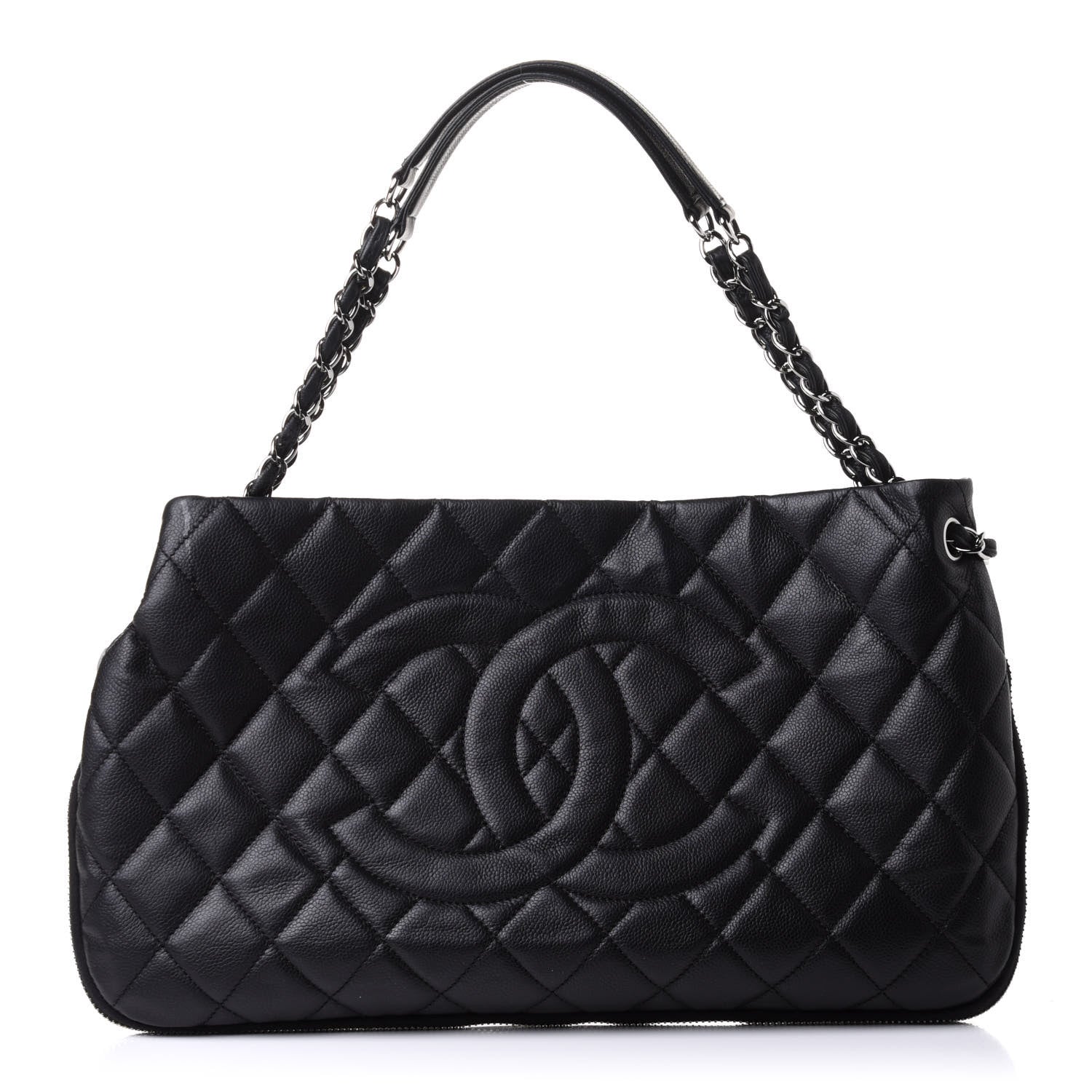 Chanel Caviar Quilted Expandable Zip Shoulder Bag Black 1 of 10