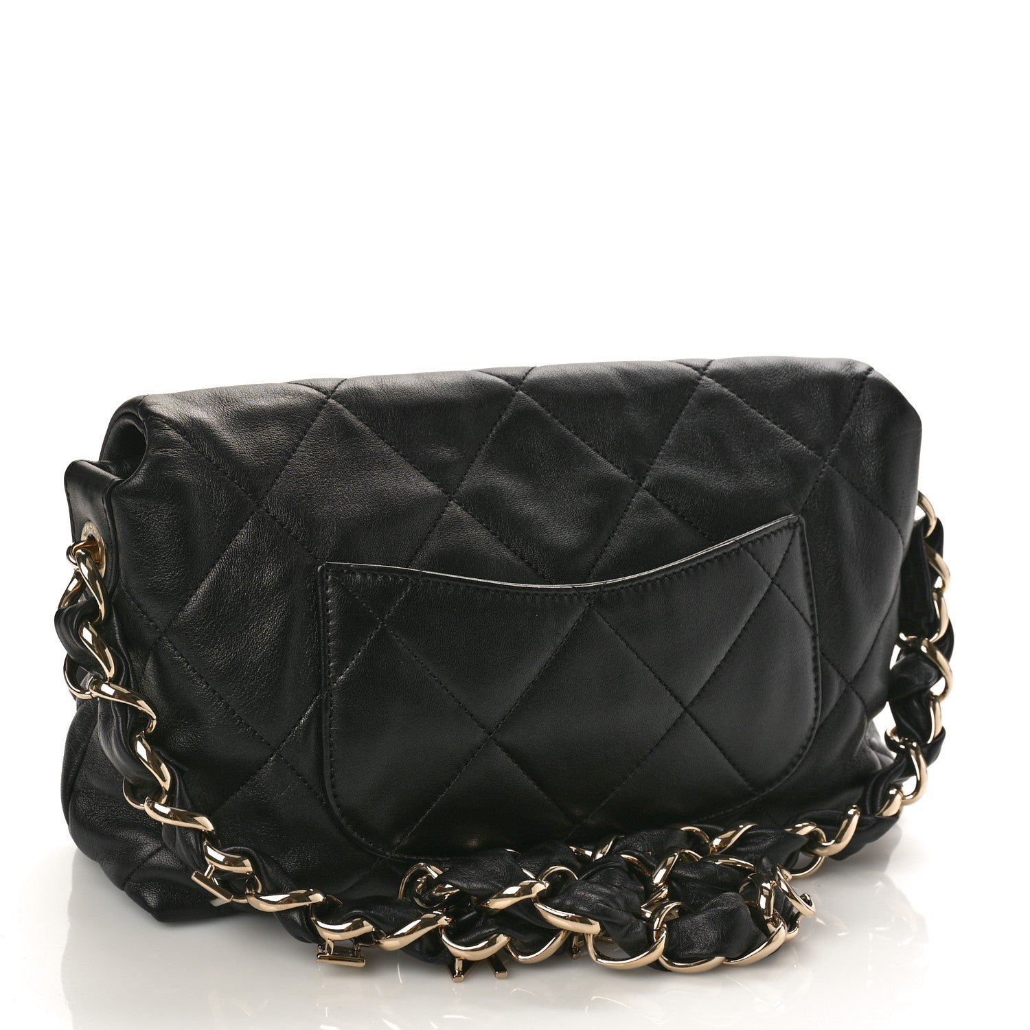 Chanel Lambskin Quilted Logo Strap Flap Black 2 of 10