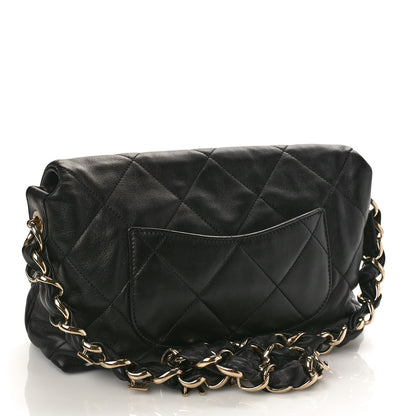 Chanel Lambskin Quilted Logo Strap Flap Black 2 of 10