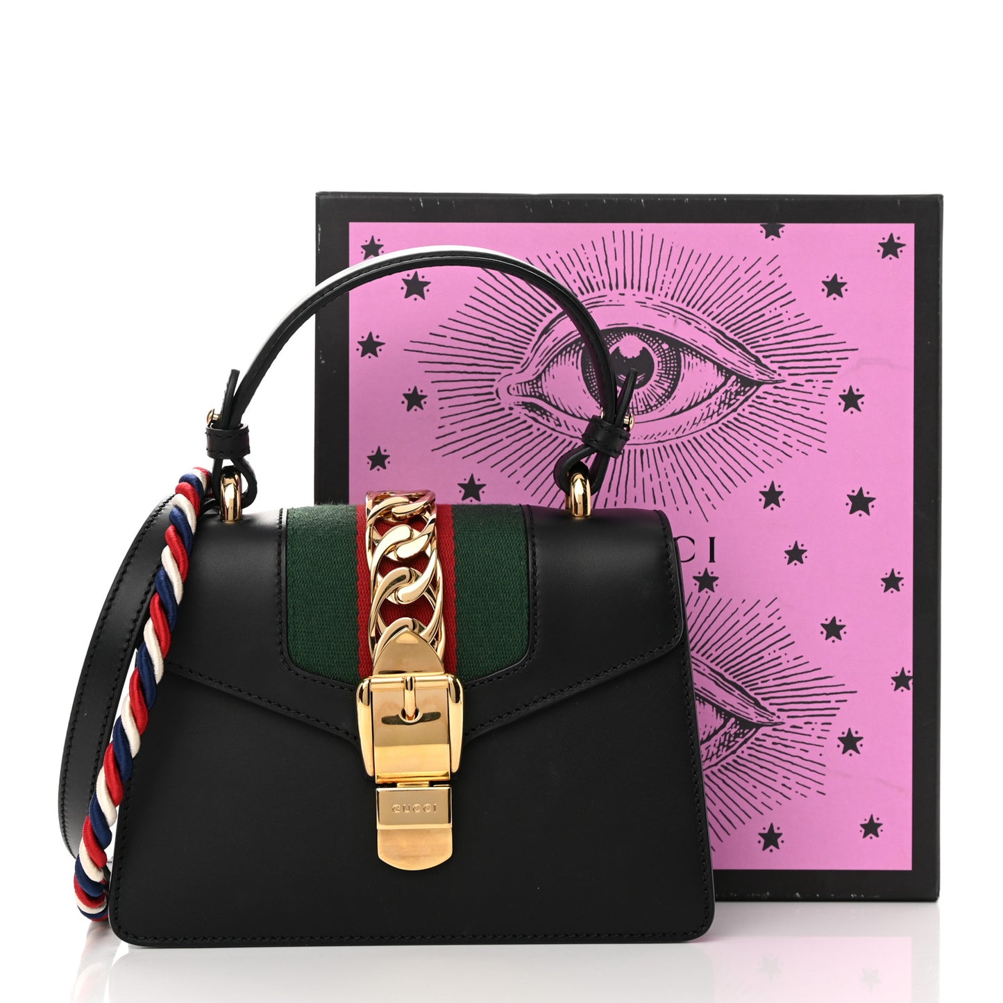 Calfskin Mini Sylvie Top Handle Bag Black
