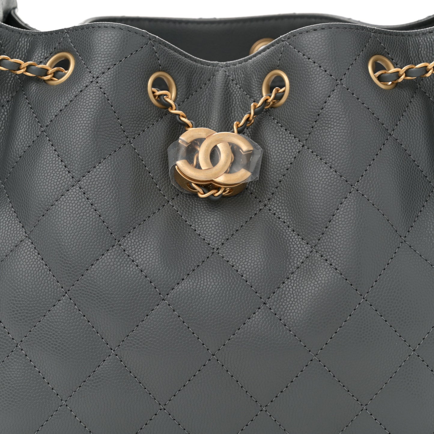 Caviar Quilted Small Chanel 25 Handbag Dark Grey