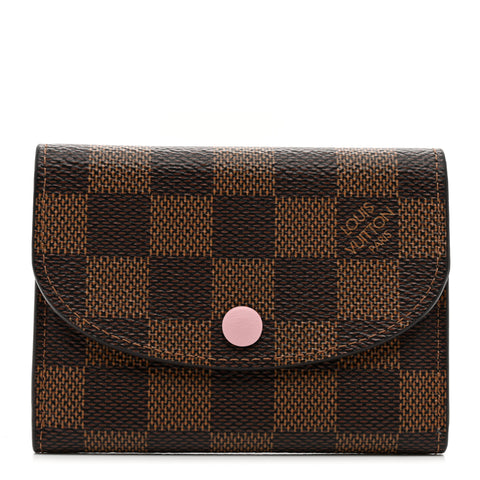 Damier Ebene Rosalie Coin Purse Rose Ballerine