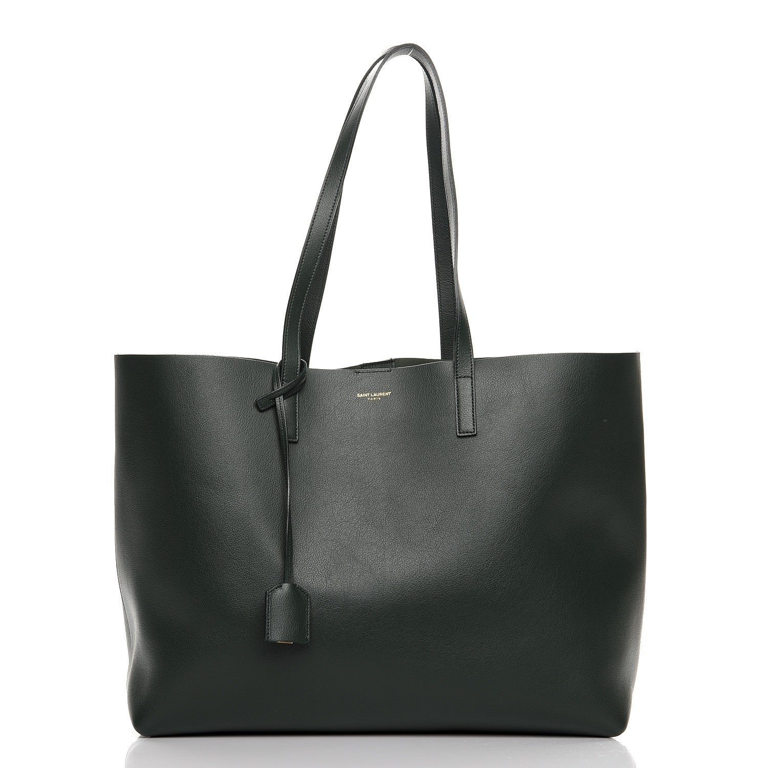 Saint Laurent Calfskin Large Shopping Tote Dark Green 3 of 8