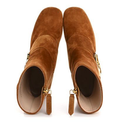 Gucci Suede Cachemire Blondie 55mm Ankle Boots 35 Blondie Cognac 2 of 10