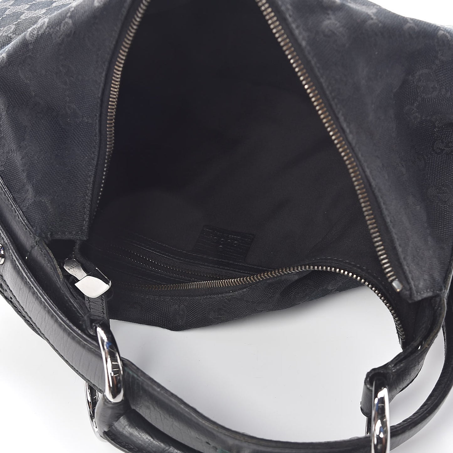 Monogram Medium Horsebit Chain Hobo Black