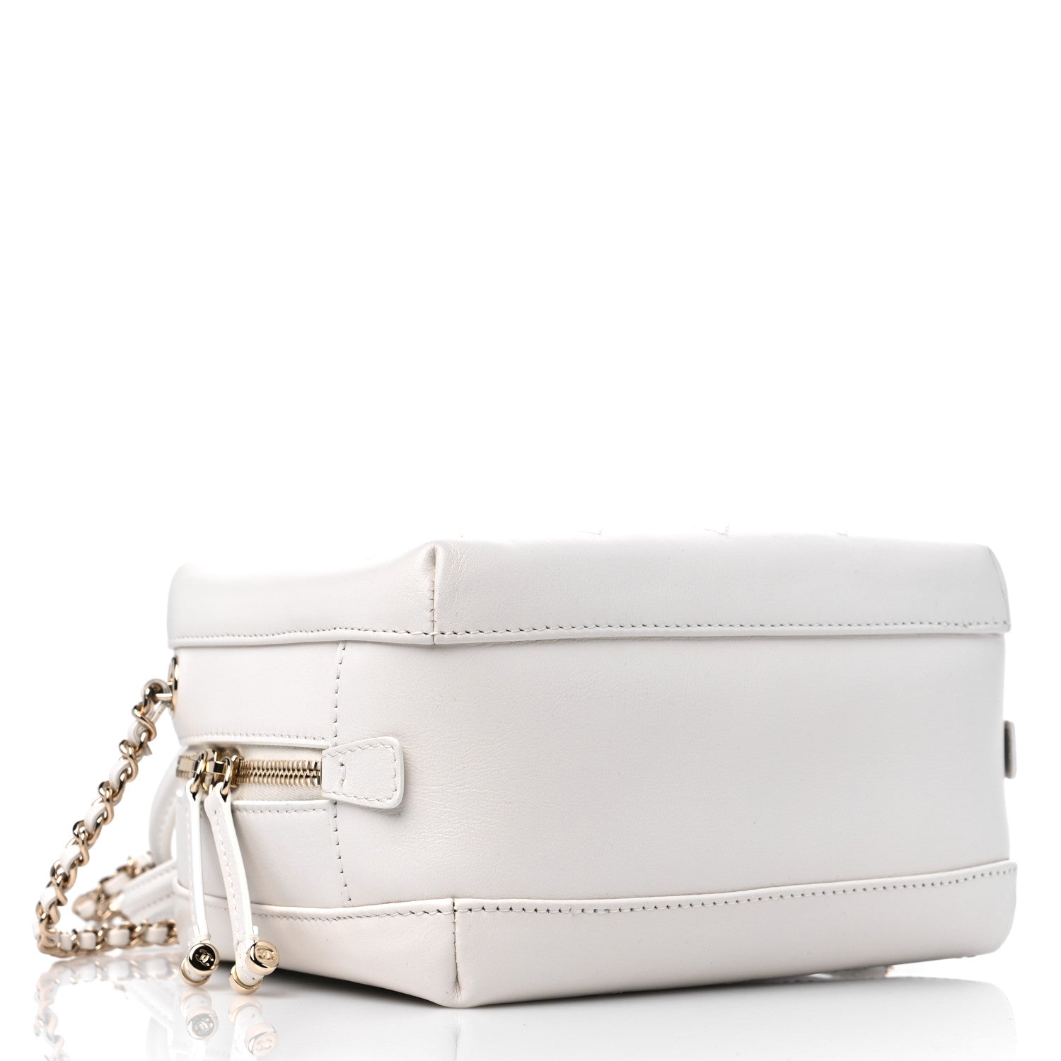 Chanel Calfskin Stitched Cube Top Handle Crossbody Bag White 4 of 12