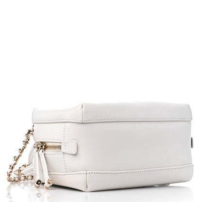 Chanel Calfskin Stitched Cube Top Handle Crossbody Bag White 4 of 12