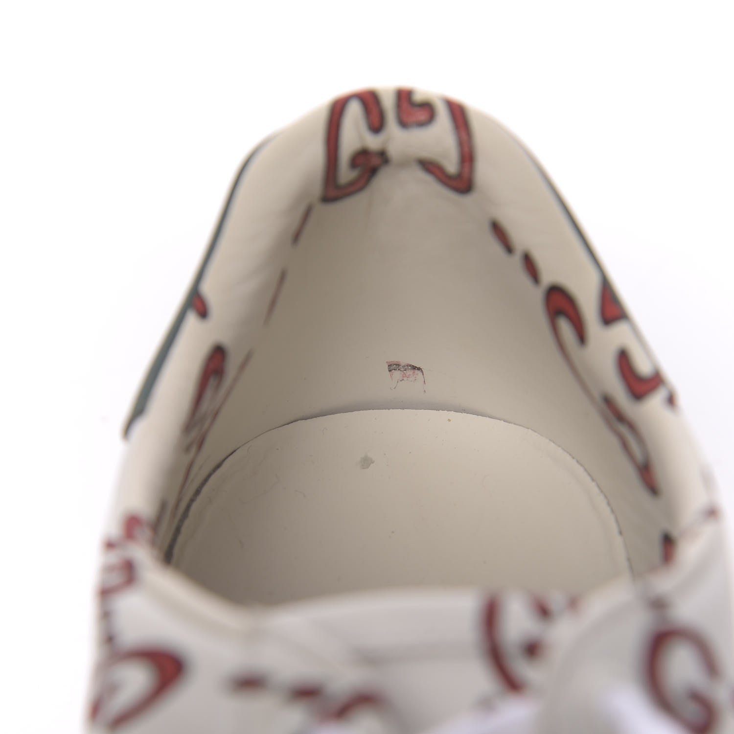 Gucci Calfskin GucciGhost Print Womens Ace Sneakers 38.5 White Hibiscus Red 12 of 14