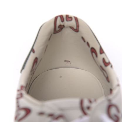 Gucci Calfskin GucciGhost Print Womens Ace Sneakers 38.5 White Hibiscus Red 12 of 14