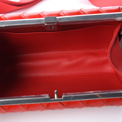 Bottega Veneta Spazzolato Intrecciato Mens Crossbody Messenger Bag Bright Red 4 of 7