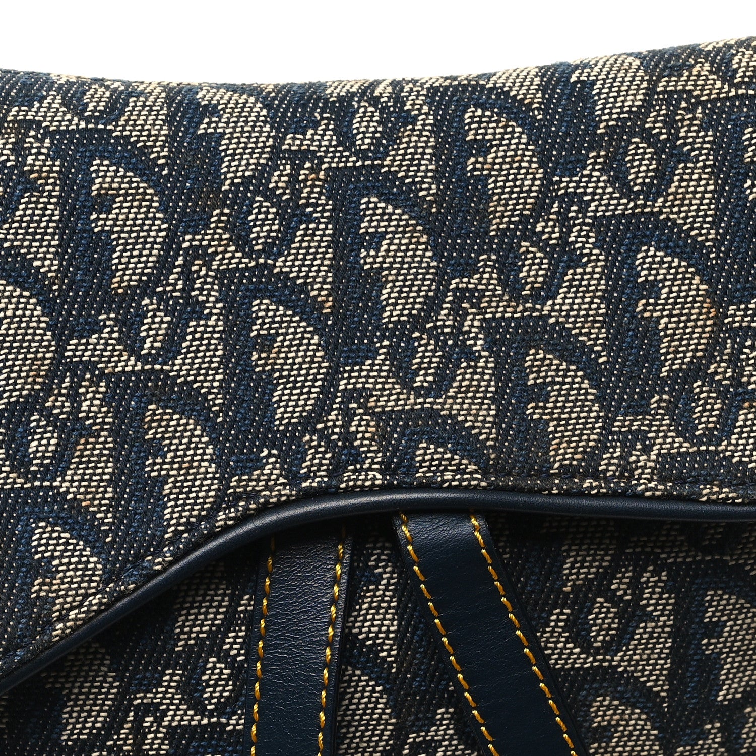 Christian Dior Monogram Double Saddle Bag Navy Blue 8 of 12