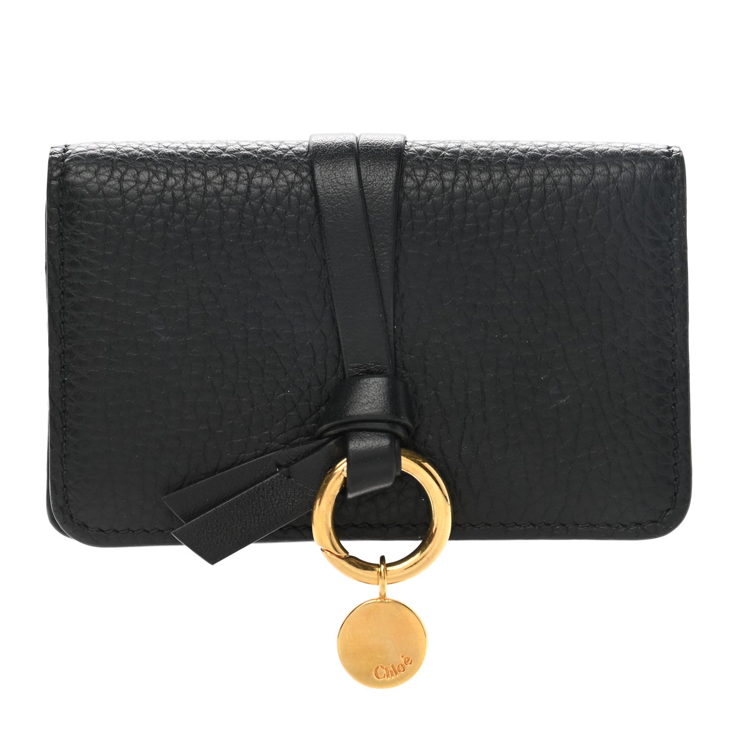 Calfskin Alphabet Card Holder Black