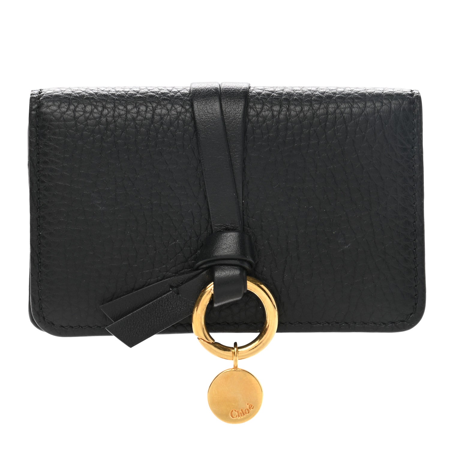 Chloe Calfskin Alphabet Card Holder Black 1 of 8