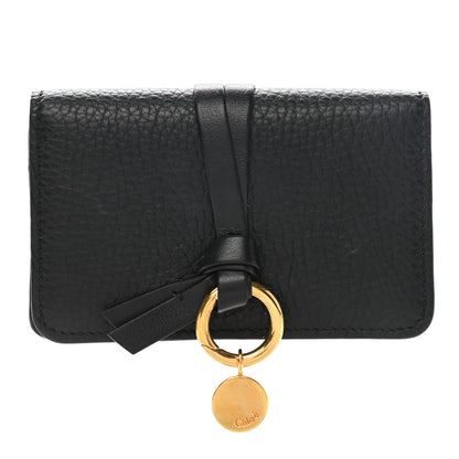 Chloe Calfskin Alphabet Card Holder Black 1 of 8