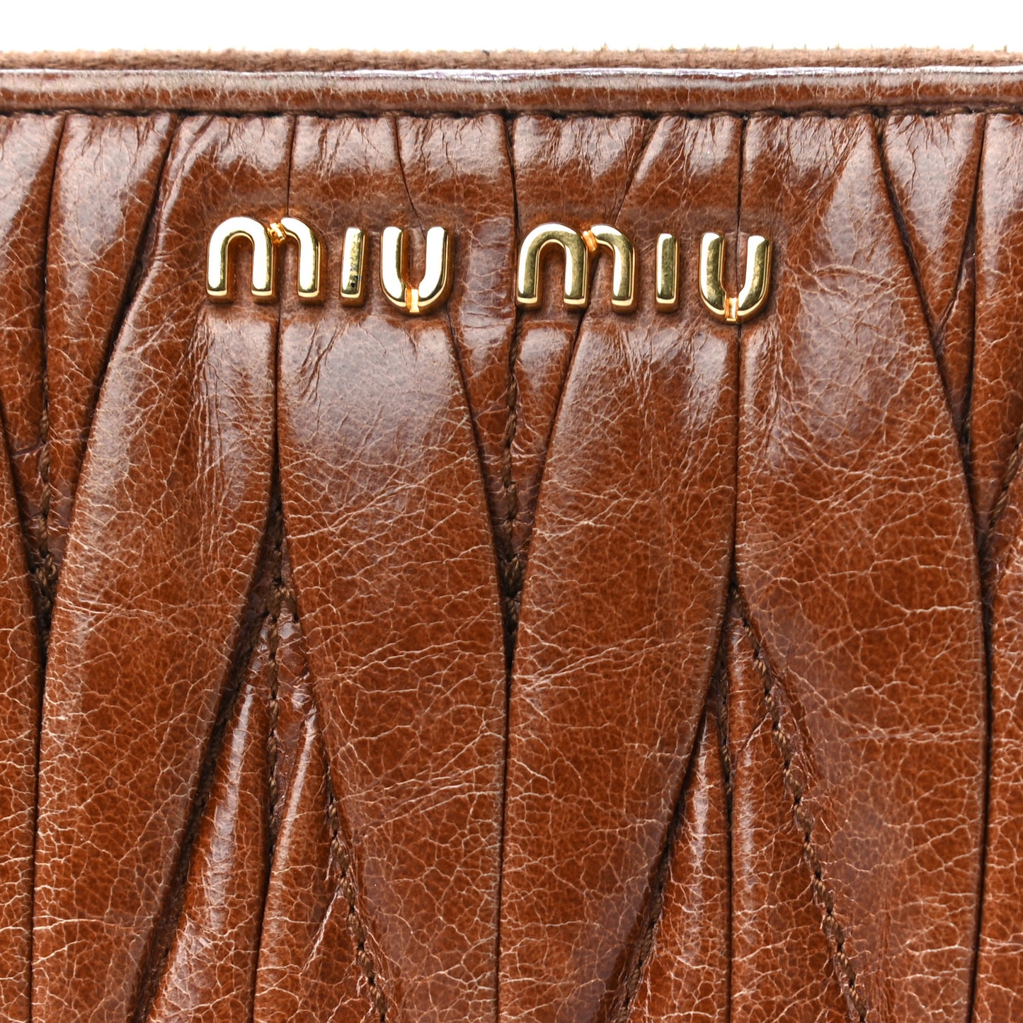 Matelasse Zip Around Wallet Brown