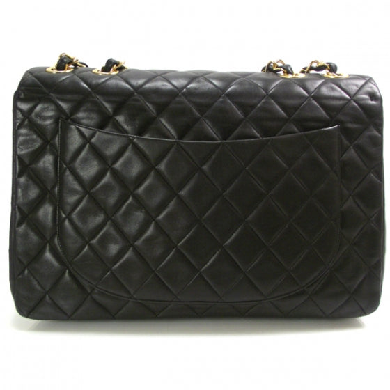 Lambskin Jumbo Flap Black