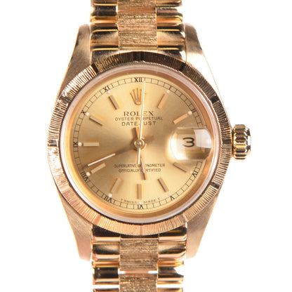 Rolex 18K Yellow Gold 26mm Oyster Perpetual Datejust President Watch Champagne 69278 1 of 9