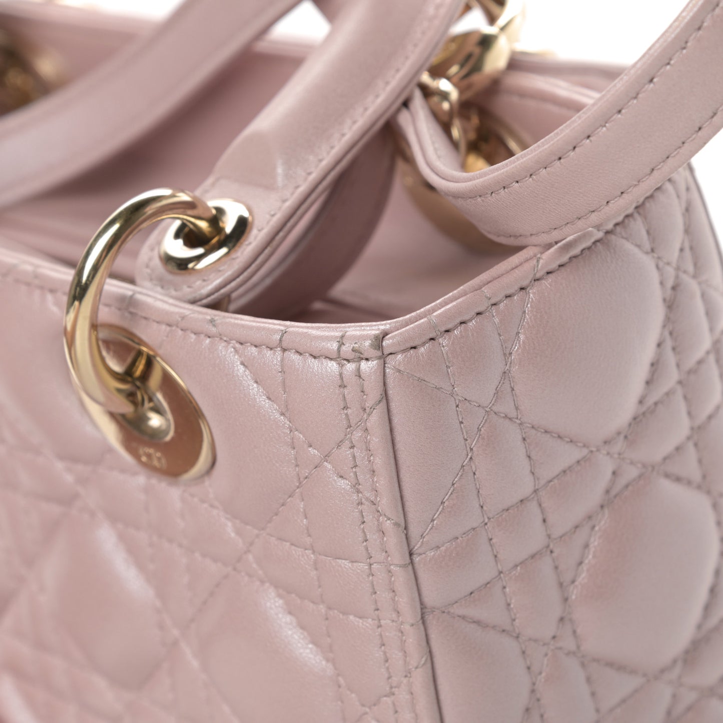 Pearly Lambskin Cannage Medium Lady Dior Lotus