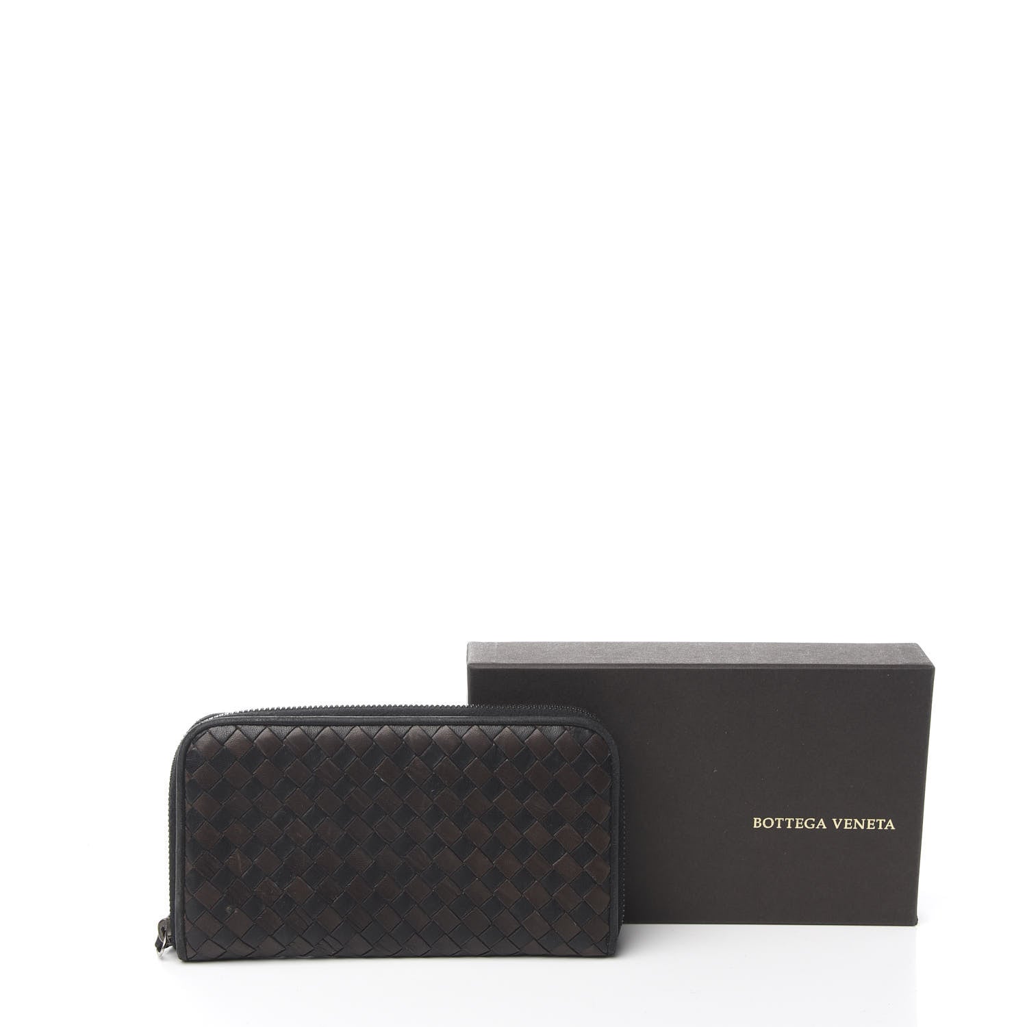 Bottega Veneta Nappa Intrecciato Zip Around Wallet Black Ebano 7 of 7