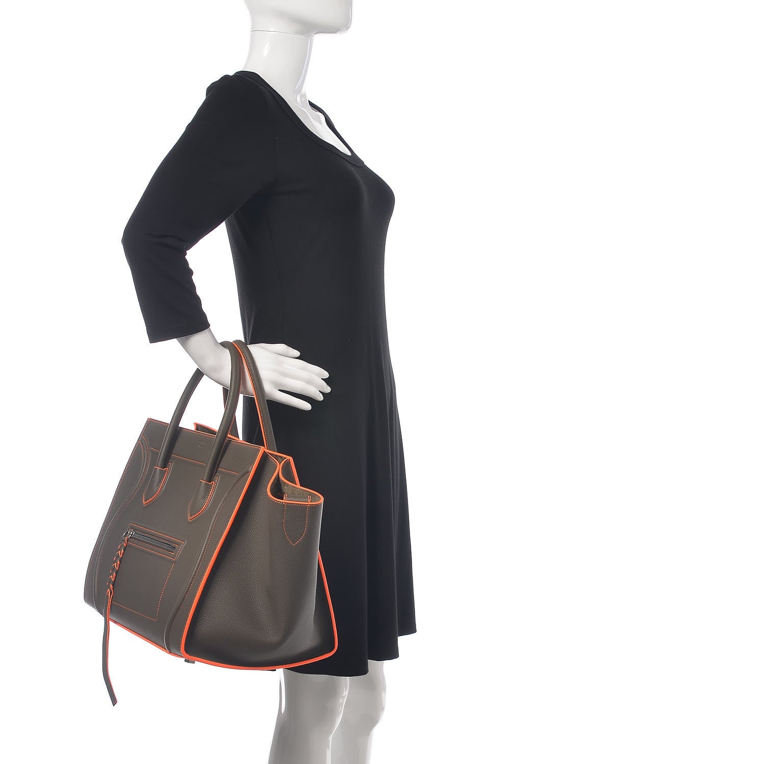 Celine Baby Grained Calfskin Medium Phantom Luggage Stone 2 of 11