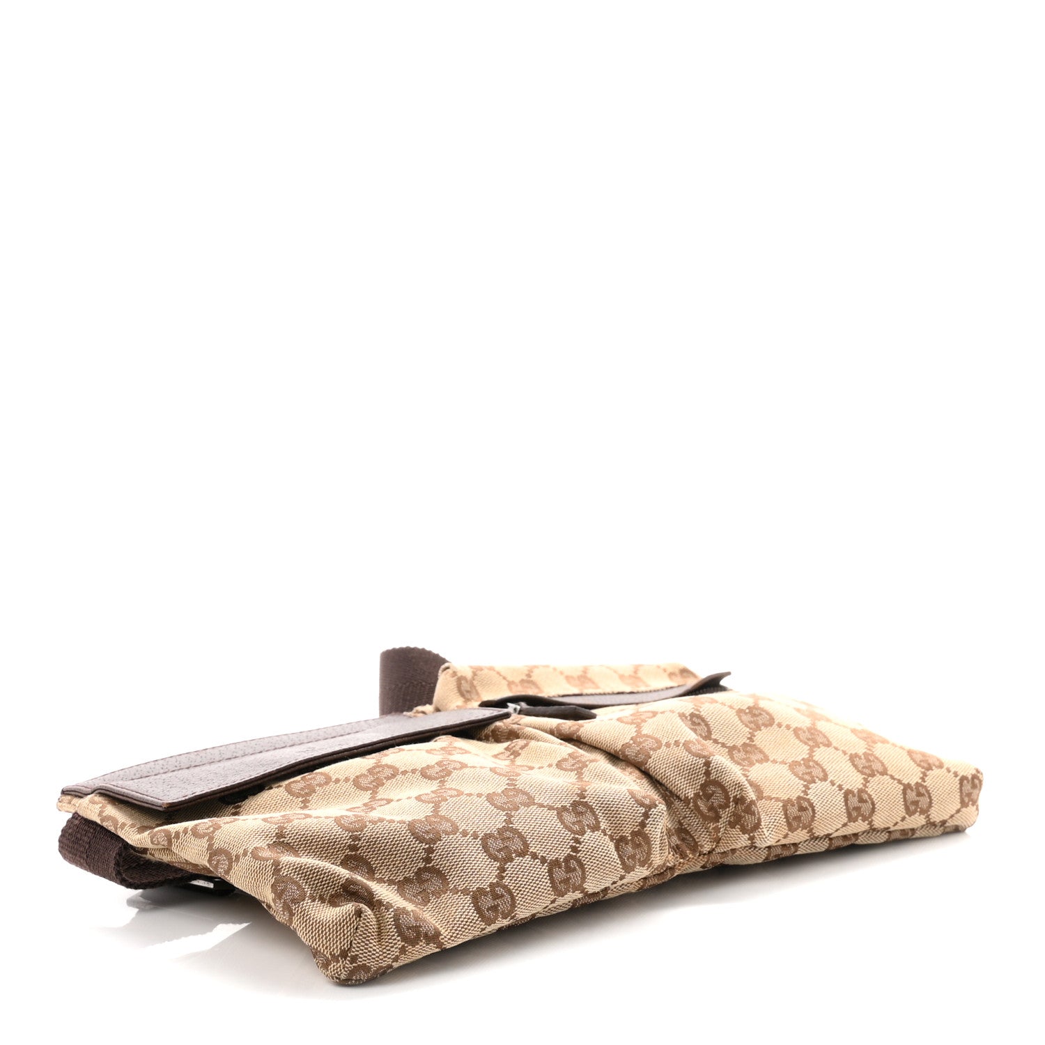 Gucci GG Monogram Double Pocket Belt Bag Dark Brown 3 of 9