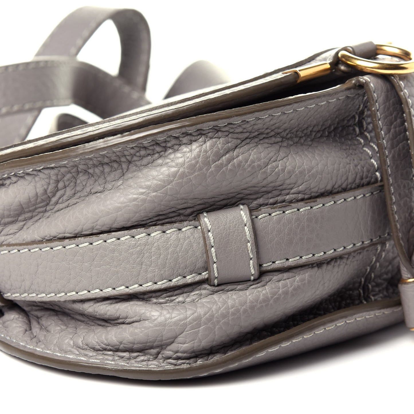 Calfskin Mini Marcie Round Crossbody Bag Cashmere Grey